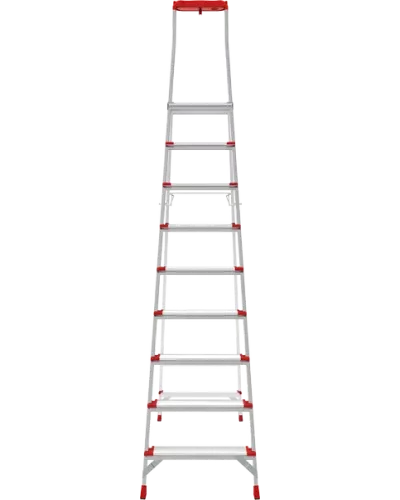 Стремянка алюминиевая 9 ступеней с большой площадкой и органайзером NV3138 Новая высота 3138109