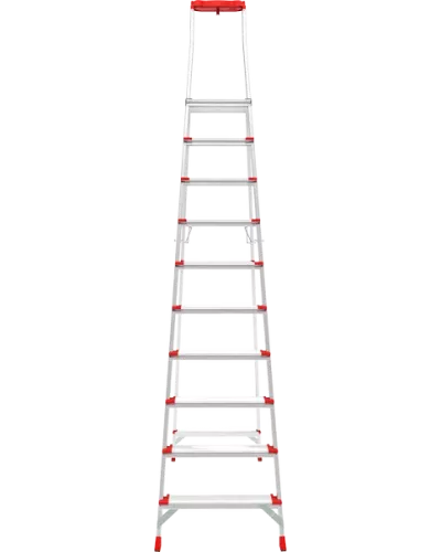 Стремянка алюминиевая 10 ступеней с большой площадкой и органайзером NV3138 Новая высота 3138110