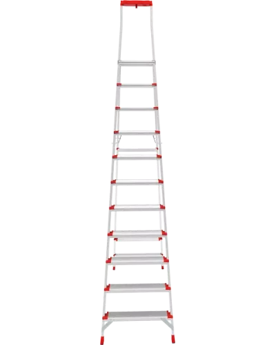 Стремянка алюминиевая 11 ступеней с большой площадкой и органайзером NV3138 Новая высота 3138111