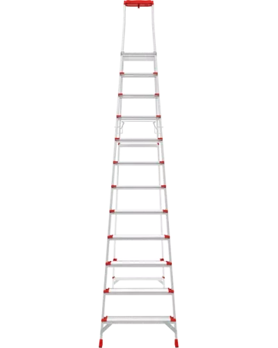 Стремянка алюминиевая 12 ступеней с большой площадкой и органайзером NV3138 Новая высота 3138112