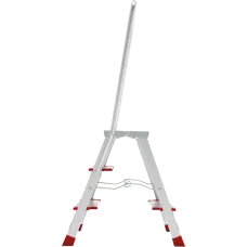 Стремянка алюминиевая 3 ступени 130мм профессиональная площадка 350х260мм дуга безопасности 800мм Новая высота 3139103