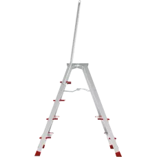 Стремянка алюминиевая 5 ступеней 130мм профессиональная площадка 350х260мм дуга безопасности 800мм Новая высота 3139105