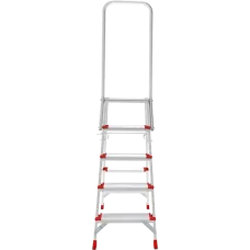 Стремянка алюминиевая 5 ступеней 130мм профессиональная площадка 350х260мм дуга безопасности 800мм Новая высота 3139105