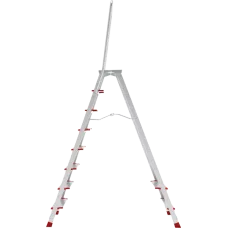 Стремянка алюминиевая 8 ступеней 130мм профессиональная площадка 350х260мм дуга безопасности 800мм Новая высота 3139108
