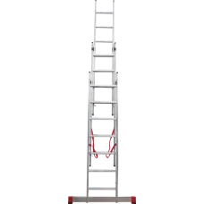 Лестница профессиональная алюминиевая трёхсекционная 3х7 ступеней NV3230 Новая высота 3230307