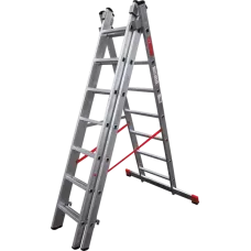 Лестница профессиональная алюминиевая трёхсекционная 3х7 ступеней NV3230 Новая высота 3230307