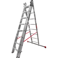 Лестница профессиональная алюминиевая трёхсекционная 3х8 ступеней NV3230 Новая высота 3230308
