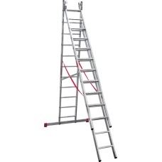 Лестница профессиональная алюминиевая трёхсекционная 3х11 ступеней NV3230 Новая высота 3230311