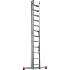 Лестница профессиональная алюминиевая трёхсекционная 3х12 ступеней NV3230 Новая высота 3230312