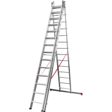Лестница профессиональная алюминиевая трёхсекционная 3х14 ступеней NV3230 Новая высота 3230314