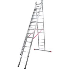 Лестница профессиональная алюминиевая трёхсекционная 3х14 ступеней NV3230 Новая высота 3230314