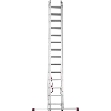 Лестница профессиональная алюминиевая трёхсекционная 3х14 ступеней NV3230 Новая высота 3230314