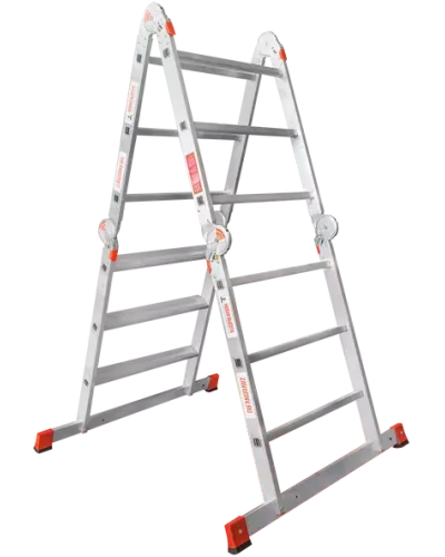 Лестница-трансформер  4x3 развальцованных ступеней с помостом ширина 650 мм NV3335 Новая высота 3335403