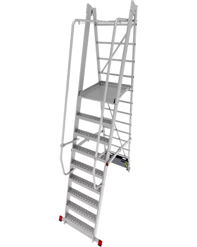 Передвижная складная лестница с площадкой профессиональная NV 354 Новая высота 3540109