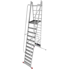 Передвижная профессиональная складная лестница с площадкой NV 354 Новая высота 3540112