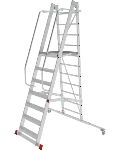 Передвижная складная лестница-стремянка с платформой 7 ступеней NV3541 Новая высота 3541107
