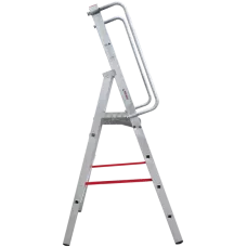 Стремянка алюминиевая 4 развальцованных ступеней 80 мм площадка 400х400 мм NV5170 Новая высота 5170104