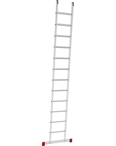 Лестница алюминиевая односекционная 12 развальцованных ступеней 80 мм NV5214 Новая высота 5214112