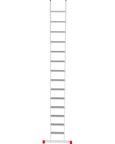 Лестница алюминиевая односекционная 14 развальцованных ступеней 80 мм NV5214 Новая высота 5214114