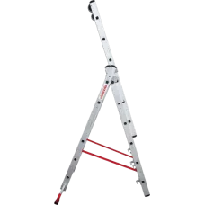 Лестница алюминиевая трёхсекционная 3x6 ступеней Профи Плюс NV 523 Новая высота 5230306