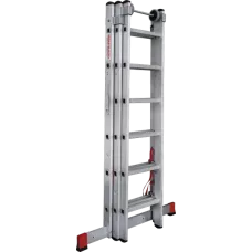 Лестница алюминиевая трёхсекционная 3x6 ступеней Профи Плюс NV 523 Новая высота 5230306