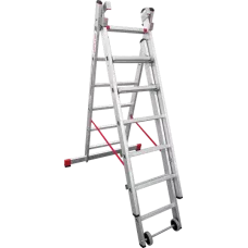 Лестница алюминиевая трёхсекционная 3x6 ступеней Профи Плюс NV 523 Новая высота 5230306
