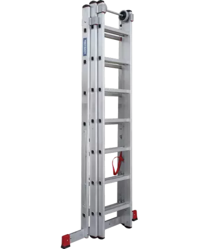 Лестница алюминиевая трёхсекционная NV 523  3x7 ступеней  Новая высота 5230307