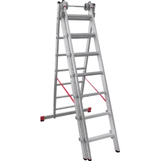 Лестница алюминиевая трёхсекционная NV 523  3x7 ступеней  Новая высота 5230307