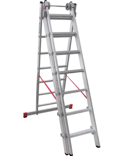 Лестница алюминиевая трёхсекционная NV 523  3x7 ступеней  Новая высота 5230307