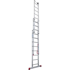 Лестница алюминиевая трёхсекционная 3x8 ступеней Профи Плюс NV 523 Новая высота 5230308