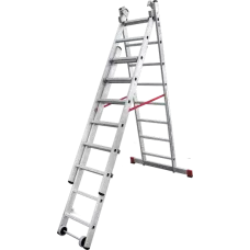 Лестница алюминиевая трёхсекционная 3x8 ступеней Профи Плюс NV 523 Новая высота 5230308
