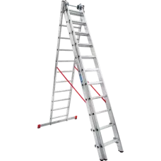 Лестница алюминиевая трёхсекционная 3x11 ступеней Профи Плюс NV 523 Новая высота 5230311