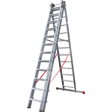 Лестница алюминиевая трёхсекционная NV 523 3x12 ступеней Новая высота 5230312