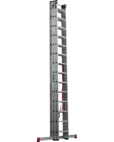 Лестница алюминиевая трёхсекционная 3x14 ступеней Профи Плюс NV 523 Новая высота 5230314