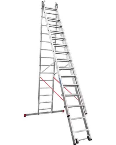 Лестница алюминиевая трёхсекционная 3x14 ступеней Профи Плюс NV 523 Новая высота 5230314
