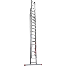Лестница алюминиевая трёхсекционная профессиональная 3х15 ступеней NV5230 Новая высота 5230315