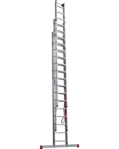 Лестница алюминиевая трёхсекционная профессиональная 3х15 ступеней NV5230 Новая высота 5230315