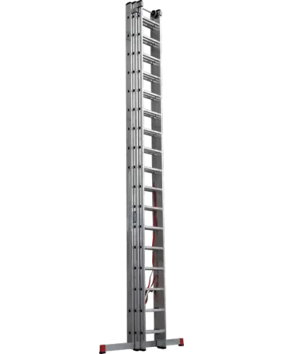 Лестница алюминиевая трёхсекционная NV 523 3x17 ступеней Новая высота 5230317