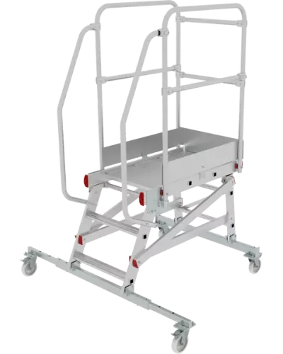 Передвижная лестница-подмости 3 ступени с платформой и ограждением NV5510 Новая высота 5510103