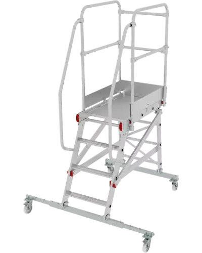 Передвижная лестница-подмости 4 ступени с платформой и ограждением NV5510 Новая высота 5510104