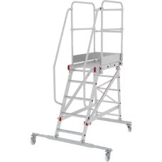 Передвижная лестница-подмости 5 ступеней с платформой и ограждением NV5510 Новая высота 5510105