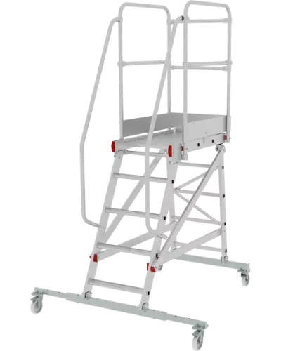Передвижная лестница-подмости 5 ступеней с платформой и ограждением NV5510 Новая высота 5510105