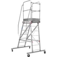 Передвижная лестница-подмости 7 ступеней с платформой и ограждением NV5510 Новая высота 5510107