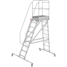 Передвижная лестница-подмости 9 ступеней с платформой и ограждением NV5510 Новая высота 5510109