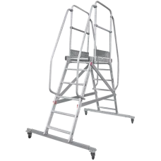 Передвижная двухсторонняя лестница-подмости с платформой 6 ступеней NV5520 Новая высота 5520206