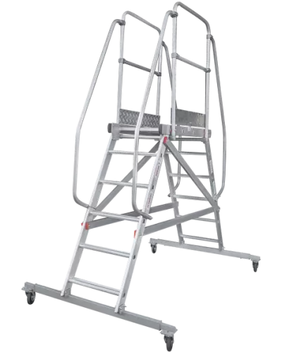 Передвижная двухсторонняя лестница-подмости с платформой 6 ступеней NV5520 Новая высота 5520206