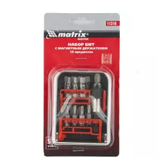 Набор бит, адаптер для бит, сталь S2, 18 предметов MATRIX  11316
