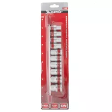 Набор торцевых головок 1/2, шестигранные, 10 шт, 10-22 мм MATRIX 13557