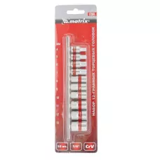 Набор торцевых головок, 1/4, 12гранные, 10 шт, 4-13 мм MATRIX 13594