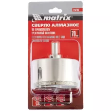 Сверло алмазное по керамограниту, 70 х 67 мм MATRIX 726703